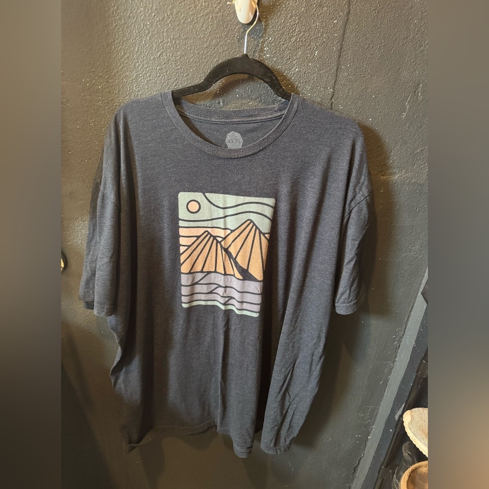 Men’s Wohven Graphic Mountain Print Dark Blue T-Shirt